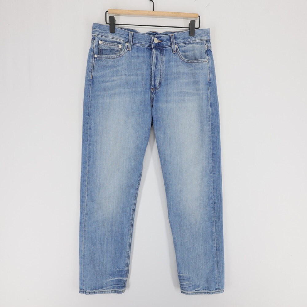 Outerknown SEA Fillmore Boyfriend Jeans Womens 28 Blue Button Fly Organic